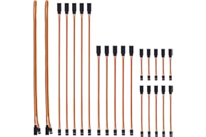 AEDIKO 22pcs 3Pin Servo Extension Cable Cord Male to Female Wire Connectors 5 Types for Servo Extension Connection Control Board Remote Control Parts
