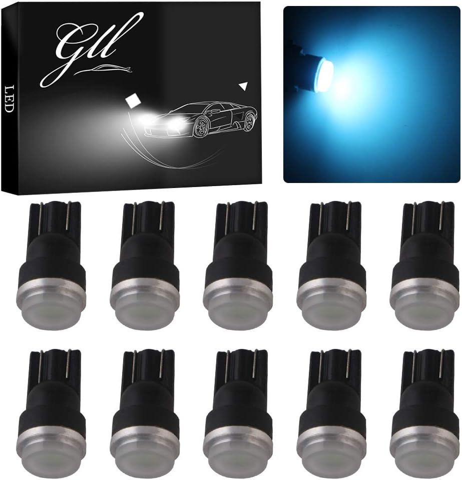 Grandview 10pcs 80 Lumens T10 194 192 175 168 2825 W5W 5630 2SMD Car LED Side Marker Center High Mount Stop Light Bulb Door Courtesy Light Bulbs Ice Blue