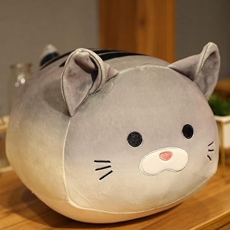 Amazon 猫縫い包み ぬいぐるみ 丸型 茶色 グレー 癒し系 もこもこ 添い寝 可愛い猫 昼寝枕 デスク枕 柔らかい 置物 抱き枕 ピロー クリスマス プレゼント 赤ちゃん 贈り物 ギフト マニアル 横向き寝 多機能 お人形 おもちゃ キャラクター ぬいぐるみ おもちゃ