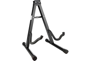 Clef Audio Labs Foldable Guitar Stand - Professional Quality, A-Frame, Universal Fit, Portable Stand for Acoustic, Electric Guitar, Bass, and More - Lightweight and Sturdy Design, Non-Slip Rubber Feet