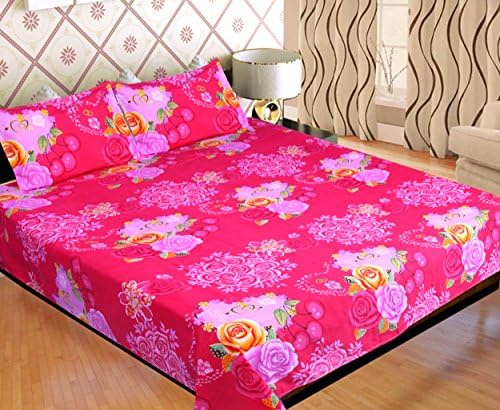 STOP N SHOP Design Bedsheet with 2 Pillow Covers (Full)