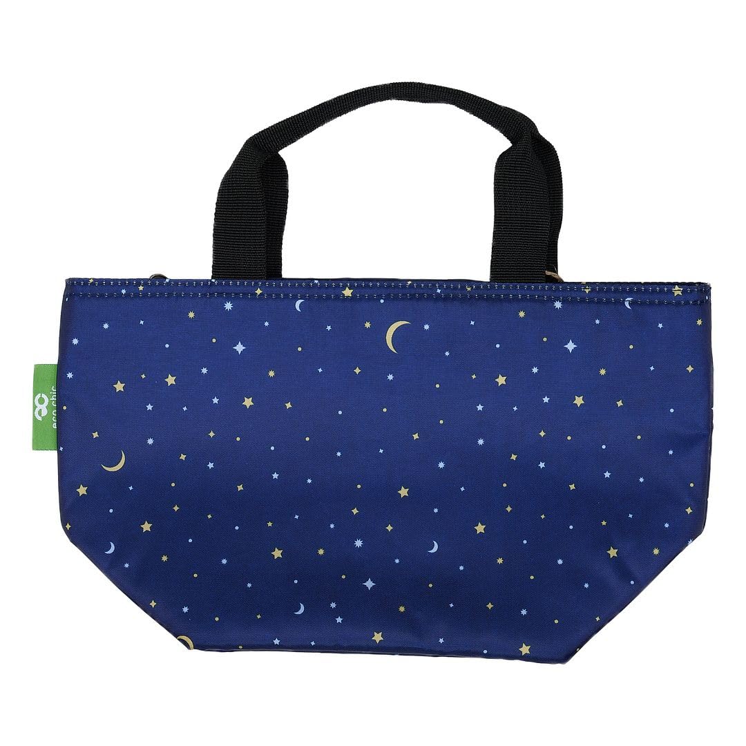 ECO CHIC Lightweight Foldable Insulated Lunch Bag Water Resistant Cooler Bag (Stars and Moons Navy) — image 1
