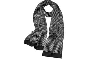 ANDANTINO 100% Silk Oblong Scarf for Men 61”*10.2” Double-Sided Thin Long Shawls for Head and Neck with Gift Packed