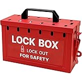 Boviisky Lockout Tagout Group Lock Box, Advanced Loto Group Lock Box, Red Lock Box with 12 Locking Holes