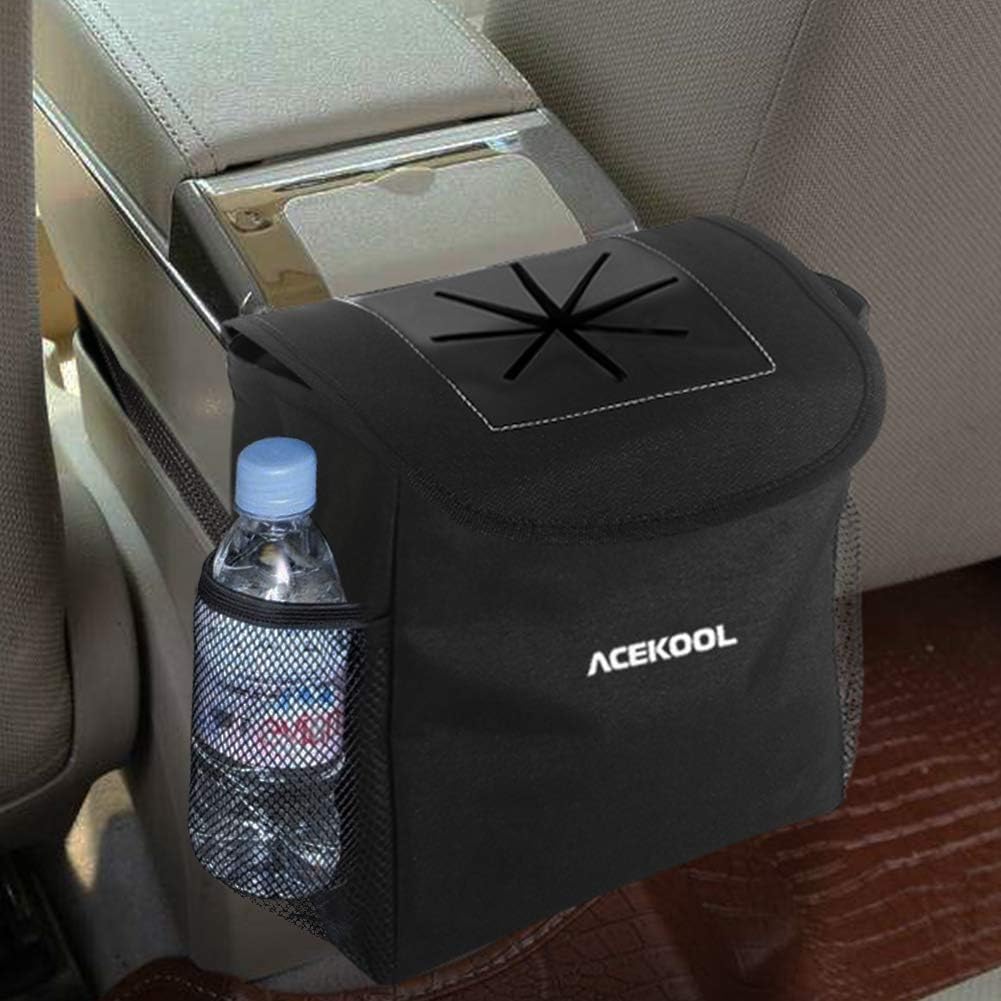 Amazon Acekool 車用ゴミ箱 車載 ダストボックス 防水内装 倒れない 折り畳み可能 ふた付き 固定可能 洗濯可能 簡単に取付可能 汎用 小物入れ おしゃれ 車内ごみ箱 車用ゴミ箱 車 バイク