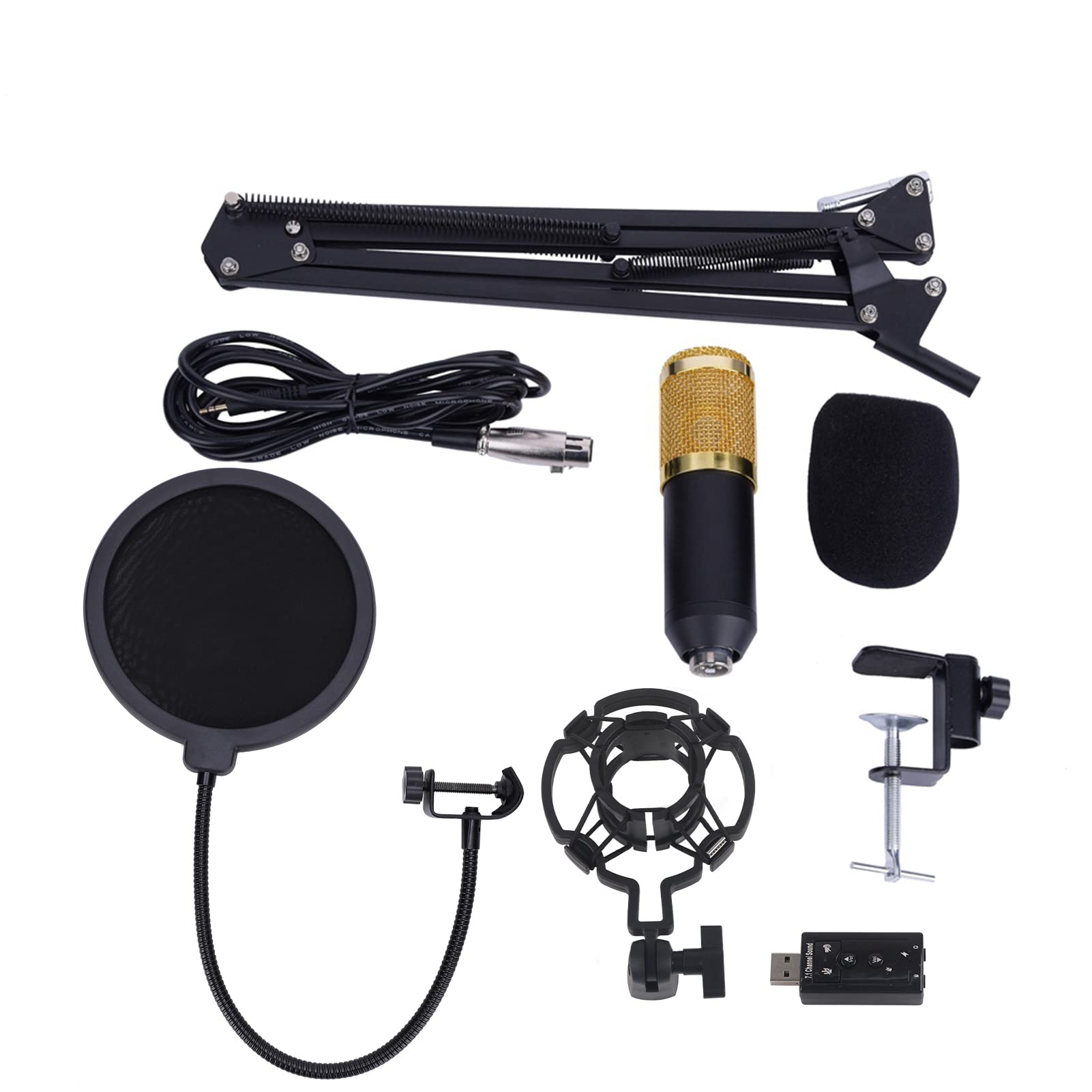 BM800 Condenser Microphone for PC Phone Live Streaming Gaming and Podcast With Adjustable Suspension Scissor Arm and Metal Shock Mount