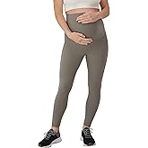 Hanes Womens Maternity 7/8 Leggings, Stretch & Recover Pregnancy Leggings with Foldable Waistband, 25” Inseam