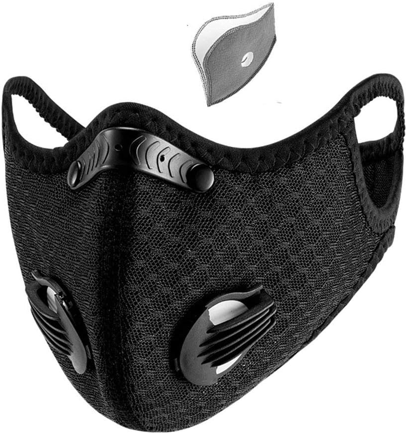 Face Masks Dust, KN95 Cycling Face Mask Active Carbon Filter Mask Bicycle Breathable Sports Dustproof Anit-Fog Protective Mask Running