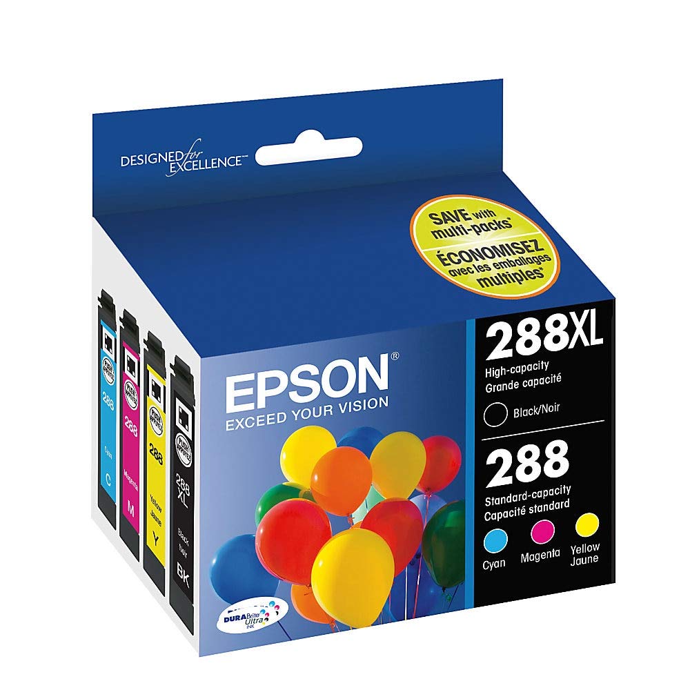 Epson 288 DURABrite Ultra Ink High Capacity Black & Standard Color Cartridge Combo Pack (T288XL-BCS) Works with Expression XP-330, XP-430, XP-434, XP-340, XP-440, XP-446