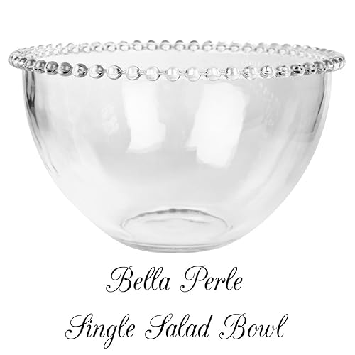 Large Glass Serving Bowl With A Beaded Edge Use as a salad bowl