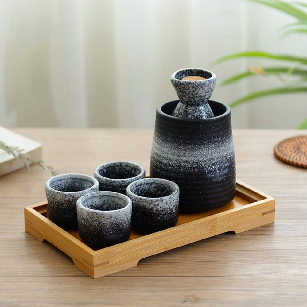 Sake Pots & Sets Home & Garden Store DQM 5 PCS Sake Set with Warmer