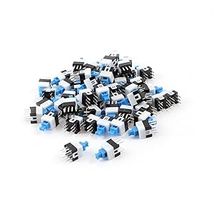 55 piezas 6 pin cuadrado 7 millimeter X7 Mini millimeter momentáneos DPDT interruptor de botón
