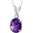 Peora 14K White Gold Created Opal & Diamond Pendant - Heart Shape, 6mm, With 0.07ct Genuine Diamond - View #14