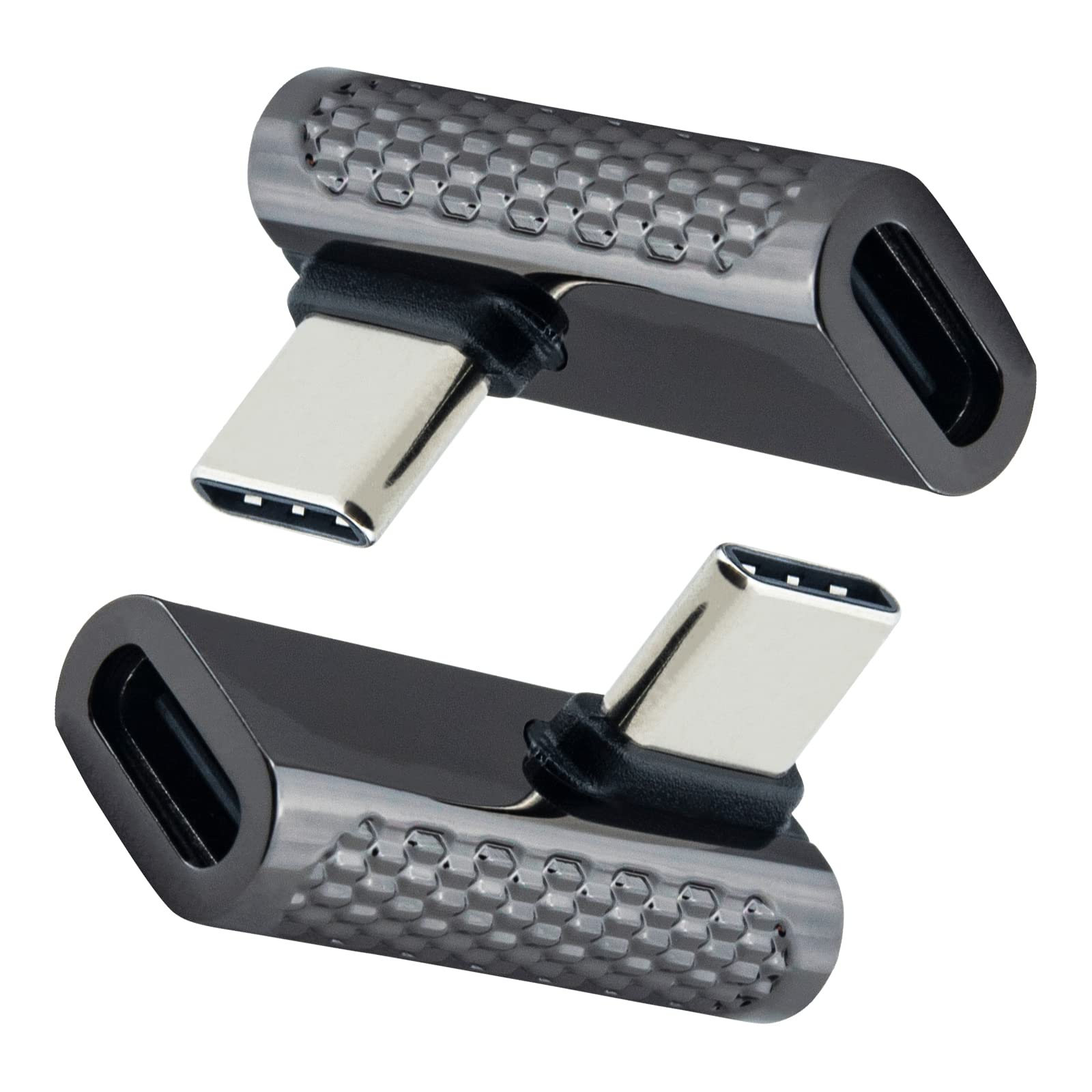 Leehitech 2 Pack USB C to USB C Adapter, 20Gbps Data Transfer Right Angle USB 3.1 Male to Female Adapters, Support 100W Fast Charging for MacBook Pro,iPad Pro,Nintendo Switch,Steam Deck and More