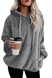 ReachMe Womens Oversized Sherpa Pullover Hoodie