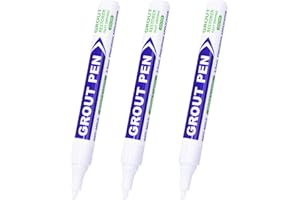 Hoxfly 3 Pcs Grout Pens, 2mm White Tiles Grout Pens, Waterproof Marker Grout Restorer Pen Grout Repair Pens for Bathroom Kitc
