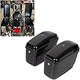 KUAFU Motorcycle Hard Saddlebags W/Mount Brackets Compatible With Harley Yamaha Honda Shadow Kawasaki Vulcan VN Dyna V-Rod Vstar 650 VTX 1100 1300 Boulevard C50 Virgo 1100 Glossy Black