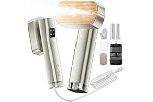 HAPAIS 2-in-1 Travel Steamer for Clothes,1300W Clothes Steamer with Dual Tanks Total 200ml,25-Min Continuous Use,4 Modes with Storage Bag for Travel/Home