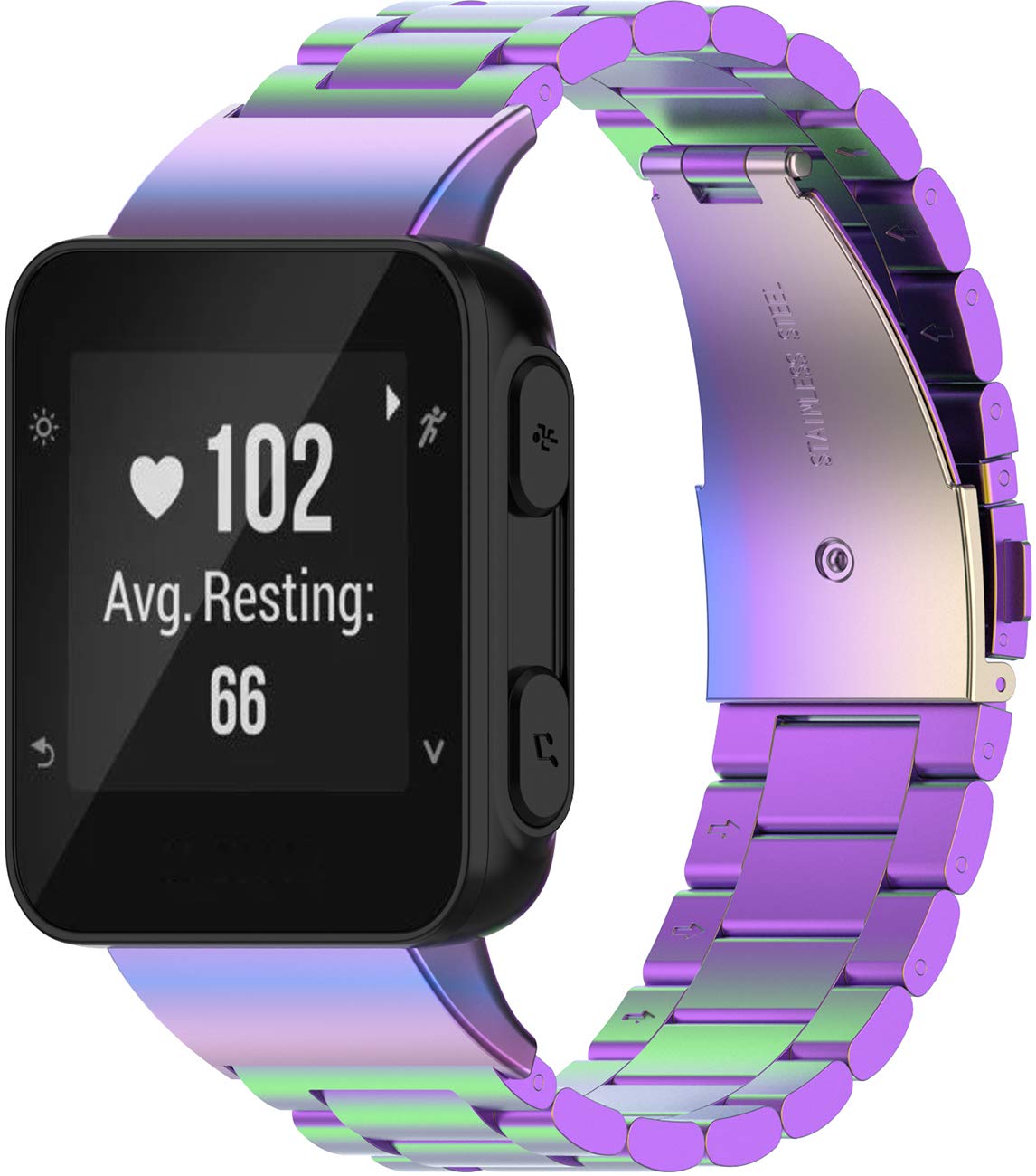 Shieranlee Metal Straps Compatible with Garmin Forerunner 35 Strap/Garmin Approach S10 Strap, Replacement Stainless Steel Wristband Bands for Forerunner 35/Garmin Approach S10 Golf Watch