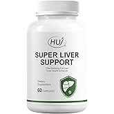 HUJ Super Liver Support -17 in 1 Supplement with Milk Thistle, Artichoke, Turmeric & Dandelion Root - Supports Liver Detoxification & Health - 60 Capsules