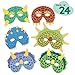 Dinosaur Birthday Party Supplies: 24 Dinosaur Party Masks - Masquerade and Halloween Dinosaur Face Mask - Foam Dinosaur Mask for Kids Themed Party Favors Decorations and Hats