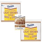 Domino&reg; Light Brown Sugar, 2 lb Zipper Bag, 2 Pack - with Recipe Card | Soft Moist Texture, Rich Molasses Flavor, Resealable Zipper, Ideal for Baking Cookies Sauces Desserts, Recipe Inspiration Use