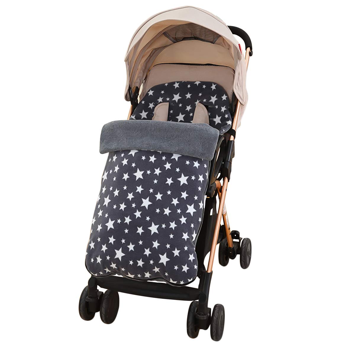 SONARIN Universal Premium Pushchair Footmuff,Cosy Toes Fleece Lined Universal Fitting for Pushchairs Strollers Prams Buggy(Grey)