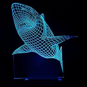 ydwdshark 7 color 3d lampara led p