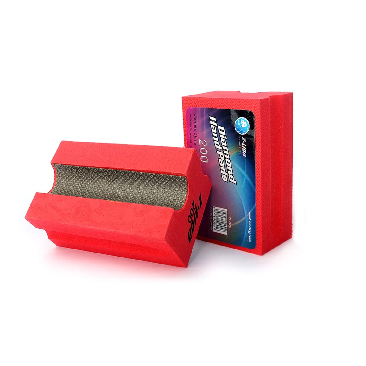 Boxonly Electroplated Diamond Sanding Blocks 200 Grits V20 Polishing Grinding Hand Pads Block for Granite Marble Glass Stone