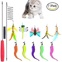 Dyiouxin Katzen Spielzeug Mit Federn - 8er Set Federstäbe Für Interaktiven Spielspaß