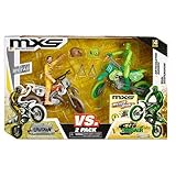 MXS Motocross Bike and Rider Deluxe 2 Pack - Caveman vs. Dinosaur