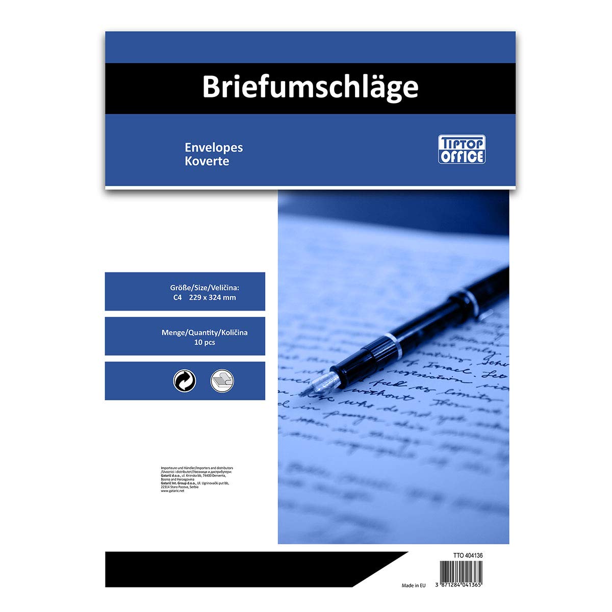 TTO B5 10/1 Envelope White