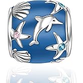 NUNUYAYA Charms Beads 925 Sterling Silver Gold Love Murano Glass Dangle Pendant with 5A Cubic fits for Charms Bracelets for Woman Girl Mother's Day Christmas Birthday Gift