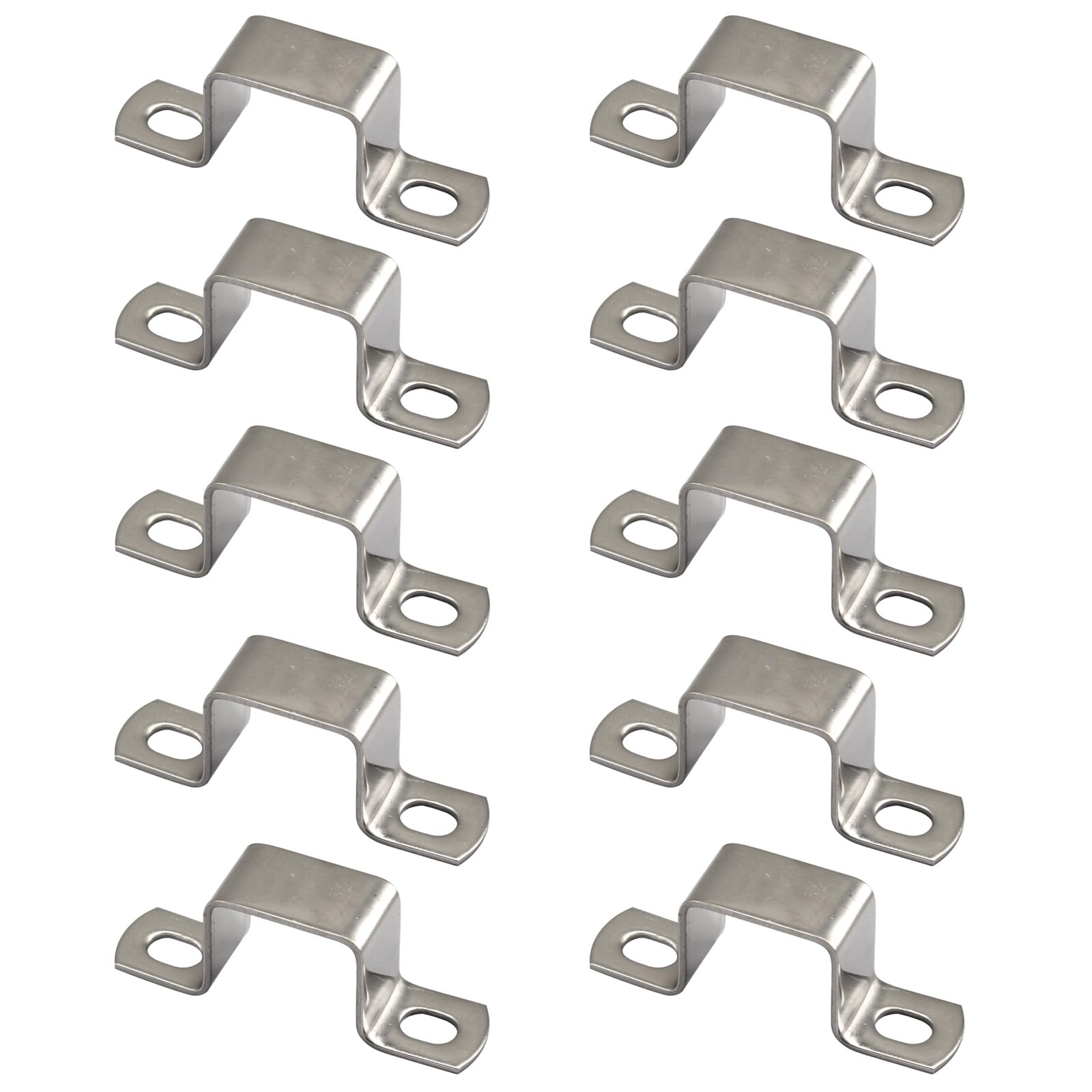 (10 Pieces) 25x25mm Square Pipe Clamp 304 Stainless Steel U Shaped Strut Connector Bracket Tube Buckle Hose Clamp Cable Clamp