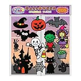 Halloween Gel Clings for Kids & Toddlers - Holiday Window Cling Decorations for Boys & Girls (14 pieces)- Fun Removable and Reusable Cute Thick Vinyl Gels Stick to Glass, Walls, Doors and More