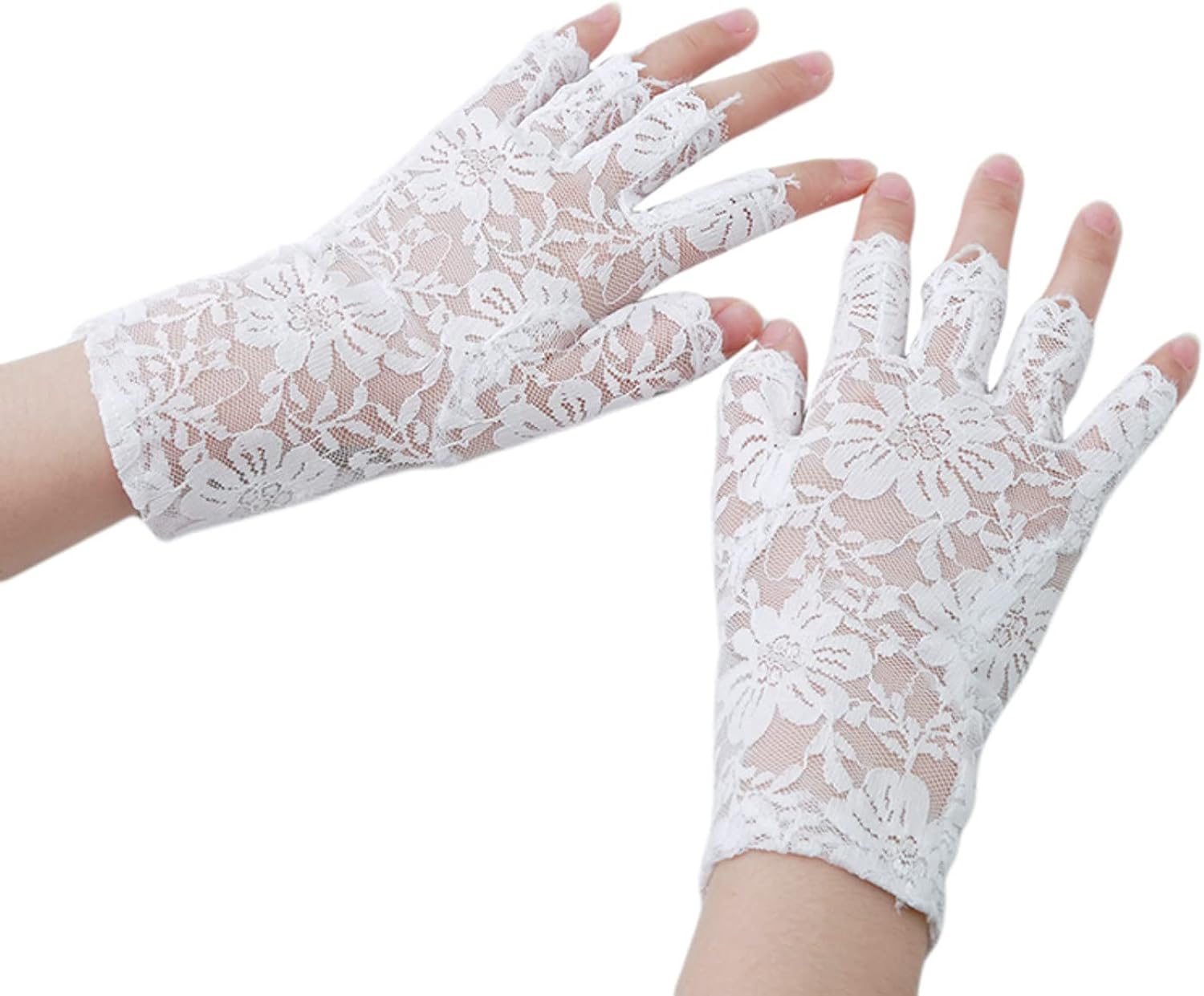 Guanti Corti Di Pizzo Donna 1 Paio - Eleganti Per Matrimoni E Feste - Foto 6