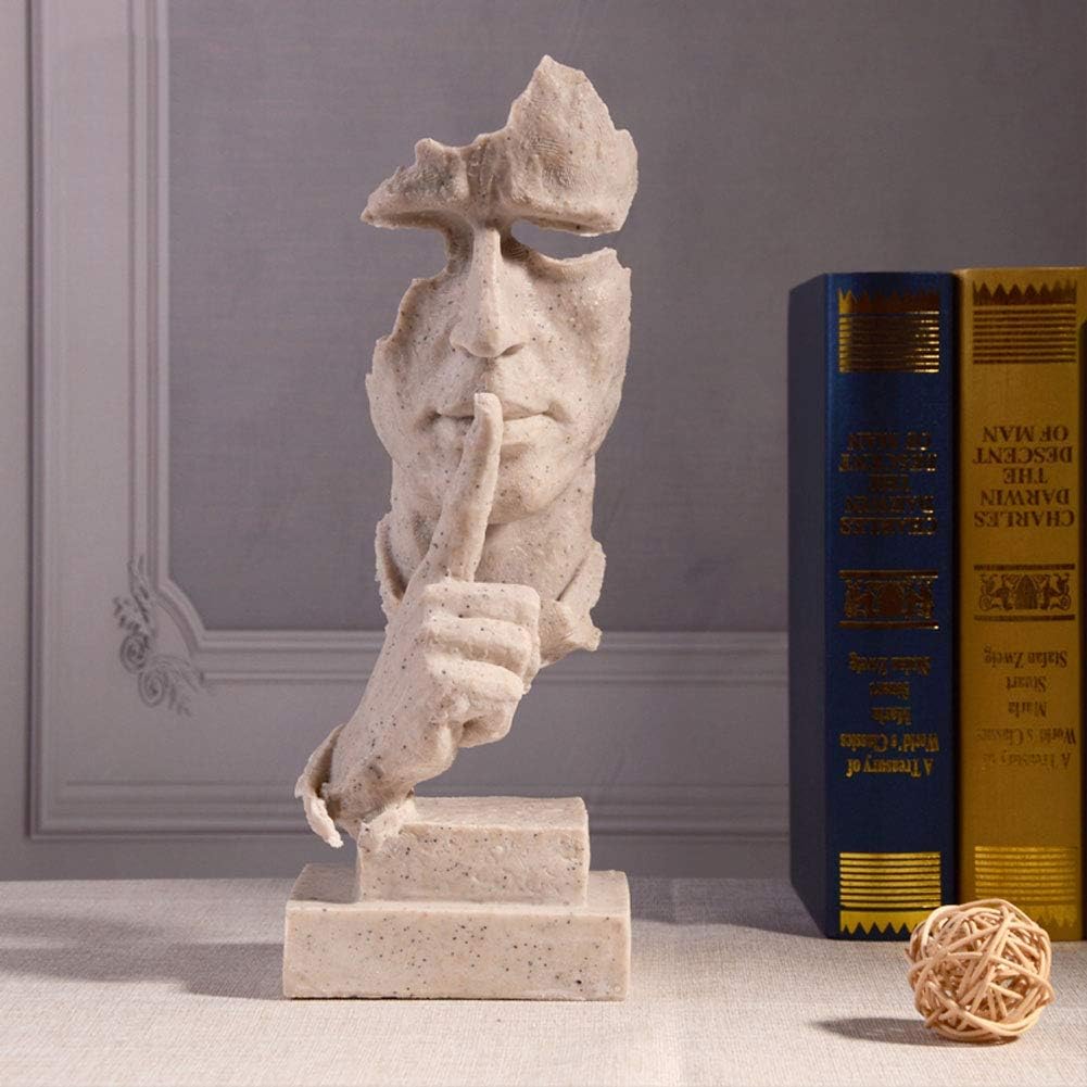 Estatua de Rostro Resina Estatua de Hombre silencioso Escultura de