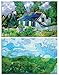 Buttonsmith VanGogh Houses Magnet - Set of 2 1.75
