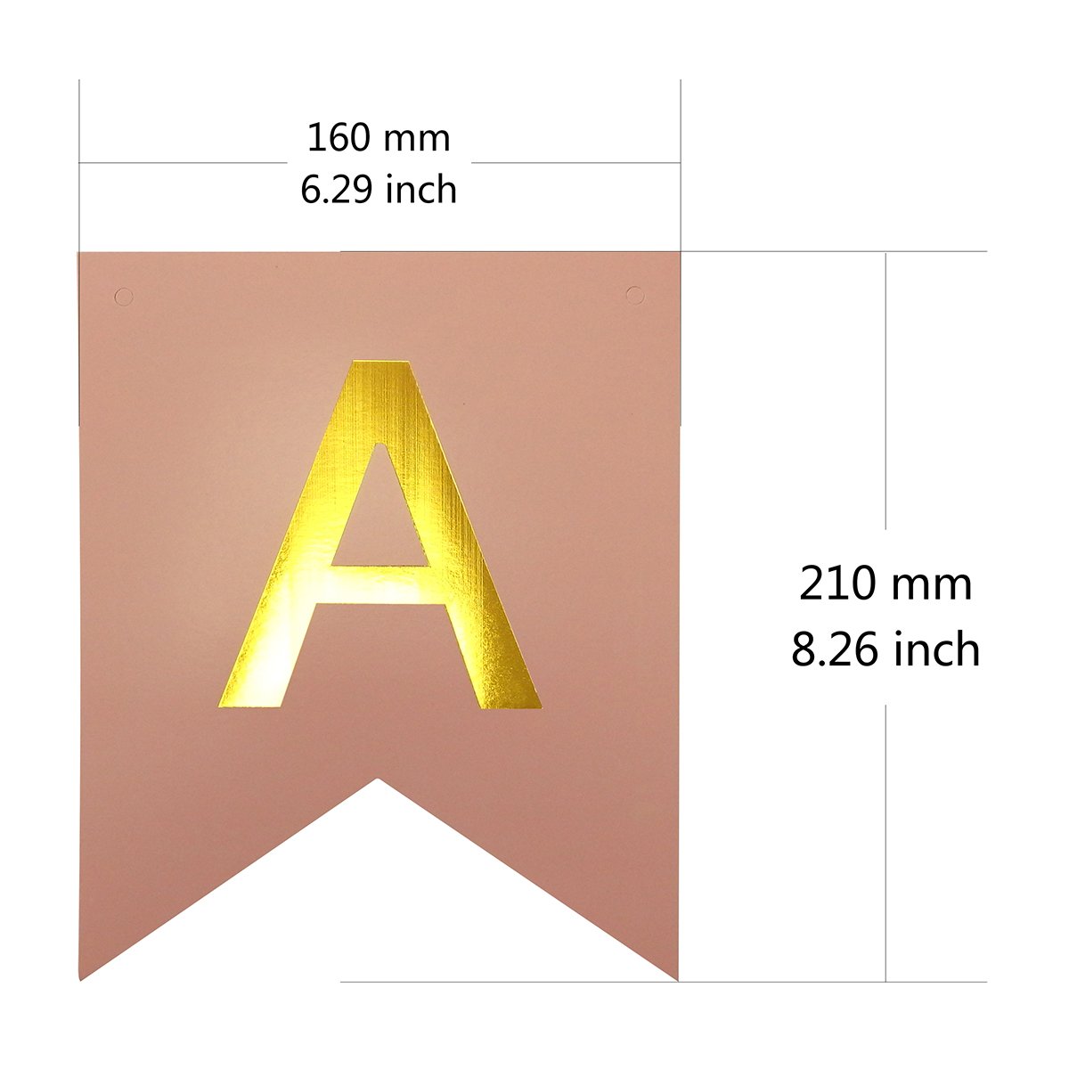 Arts Crafts Rarelove 2 Pcs Gold Paper Pennant Banner Triangle