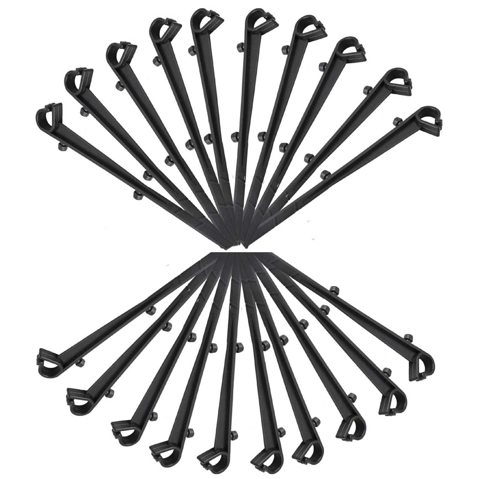 KMERCE Pack of 20 Gutter Protection Wire Hooks in PP, Length 16 cm, Centre Distance 7 cm, Black