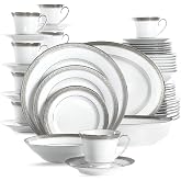 Noritake Crestwood Platinum 50-Piece Set, Service for 8 in White