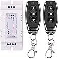 Motor Wireless Remote Switch 12V Universal 2 Channel RF Remote Control, 433Mhz Remote Receiver Switch 9V - 12V DC Motor Controller 2 Transmitter with 1 Receiver