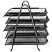5-Tier Mesh Desk Letter Tray Organizer, Samstar File Holder Tray for Home Office, Slide Back and Forth, Black