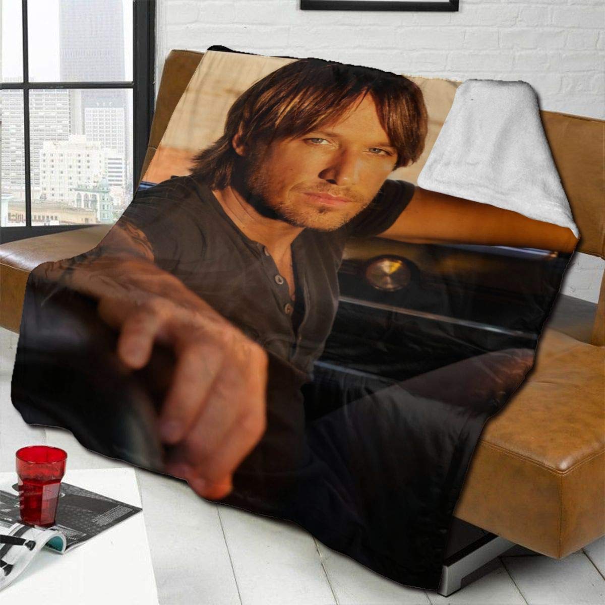 Rizaoshun Keith-Urban Soft and Warm Throw Blanket Fleece Blanket Plush Bed Couch Blanket 80"x60"