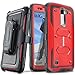 COVRWARE AEGIS Series CASE for LG K10 / LG Premier LTE with Built-in Screen Protector Heavy Duty Full-Body Rugged Holster Armor Case Belt Swivel Clip, Kickstand - Red
