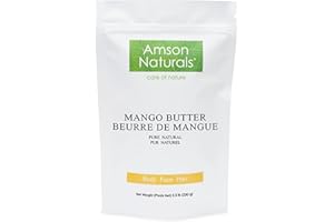 Mango Butter 0.5 lb / 230g - 100% Pure & Natural – Use Alone or in DIY Body Butters, Soaps, Lotions by Amson Naturals