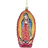 Vibrant Praying Our Lady Of Guadalupe 5.25 inch Metal Decorative Hanging Ornament,Christmas
