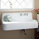 Signature Hardware 349614 42-1/8" Wall Mounted Single Basin Cast Iron Kitchen Sink - White