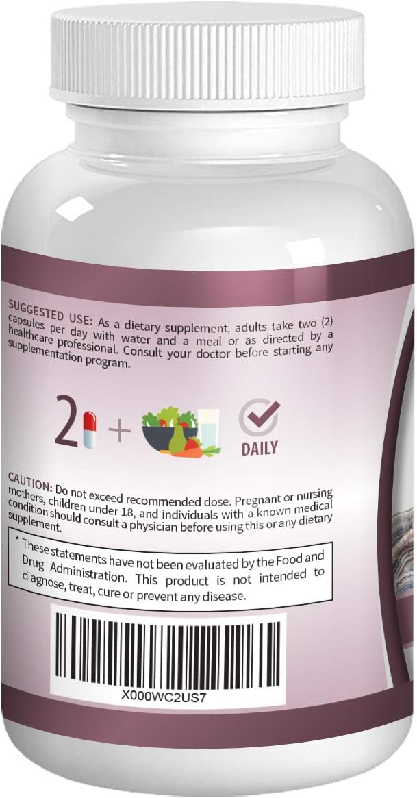 Turkey Tail Mushroom Supplement 120 Veg. Capsules with Coriolus