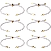 FASHEWELRY 10 Pcs Braided Nylon Bracelet Cord 8.66 inch Adjustable Bracelet Cords Woven Friendship Rope Boho Bracelet with Golden End Connector for DIY Jewelry Making (Ivory)
